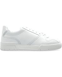 Moschino - Paneled Lace-Up Leather Sneakers - Lyst