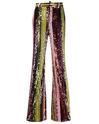 DSquared² - Striped Sequin Flared Trousers - Lyst