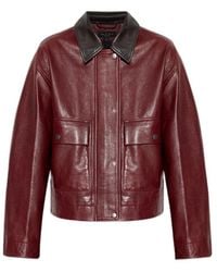 Rag & Bone - Lapel Long-Sleeved Leather Jacket - Lyst