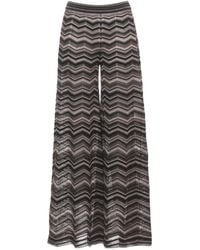 D.exterior - Lurex Chevron Wide-Leg Pants - Lyst