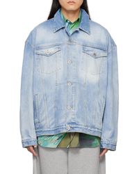 Vetements - Logo Embossed Denim Jacket - Lyst