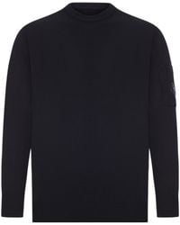 C.P. Company - Logo Patch Crewneck Jumper - Lyst