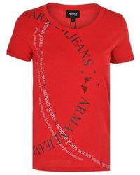 Armani Jeans - T-Shirt With Round Neck And Short Sleeves - Lyst