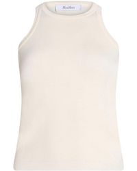 Max Mara - Solid-Colored Knitted Sleeveless Top - Lyst