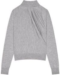 Givenchy - Pleated High-Neck Knitted Sweater - Lyst