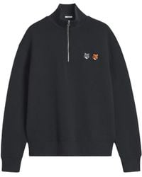 Maison Kitsuné - Double Bold Fox Head Half Zip Comfort Sweatshirt - Lyst
