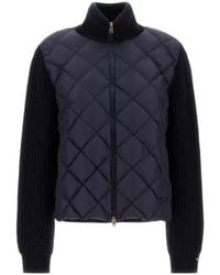 Herno - Quilted Panelled Cardigan - Lyst
