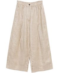Brunello Cucinelli - Metallic-Effect Striped Trousers - Lyst