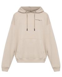 Off-White c/o Virgil Abloh - Logo Embroidered Drawstring Hoodie - Lyst