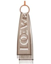 Loewe - Love Jacquard Fringed Scarf - Lyst