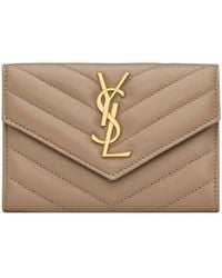 Saint Laurent - Cassandre Matelassé Small Envelope Wallet - Lyst