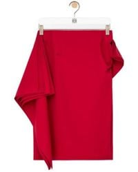Loewe - Draped-Detail Midi Skirt - Lyst