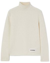 Jil Sander - High-Neck Textured Top - Lyst