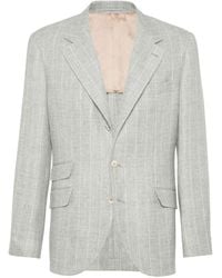 Brunello Cucinelli - Striped Single-Breasted Blazer - Lyst