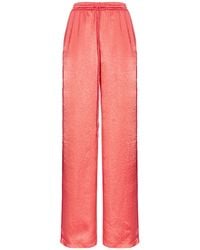 Pinko - Pyjama-Style Satin Palazzo Trousers - Lyst