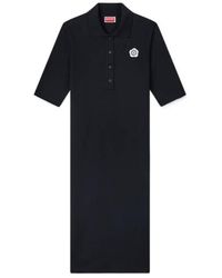 KENZO - 'Boke Flower 2.0' Embroidered Rib Polo Dress - Lyst