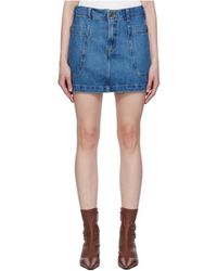 FRAME - Double Pocket Denim Skirt - Lyst