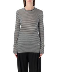 Tom Ford - Striped Long-sleeve Viscose Top - Lyst