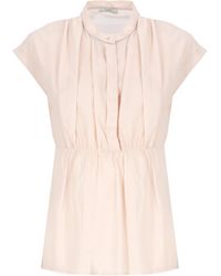 Peserico - Pleated Cap Sleeve Blouse - Lyst