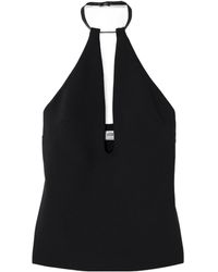 The Attico - Buckled Cady Halterneck Top - Lyst