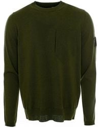Stone Island - Logo-Patch Fine-Knit Jumper - Lyst
