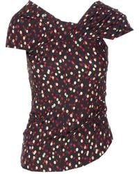 Isabel Marant - Dot Printed Short Sleeve Top - Lyst