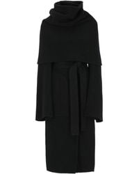 Rick Owens - Belted Long Coat With Cape - Lyst