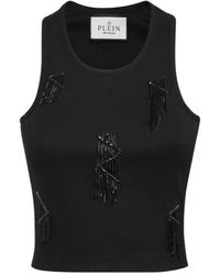 Philipp Plein - Fringed Tank Top - Lyst