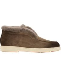 Santoni - Fortune Shearling Lined Flat Shoes - Lyst
