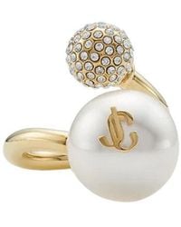 Jimmy Choo - Auri Pearl-Embellished Ring - Lyst