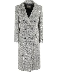 ERMANNO FIRENZE - Sequin-Embellished Double-Breasted Coat - Lyst