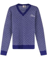 Dior - Dior Wool Sweater With Bicolor Pattern - Lyst