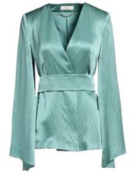 Max Mara - Satin V-Neck Top - Lyst