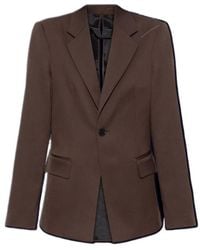 MM6 by Maison Margiela - Cut-Out Detailed Buttoned Blazer - Lyst