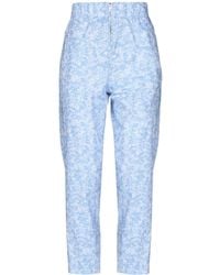 Ganni - High-Waist Straight-Leg Floral Pants - Lyst