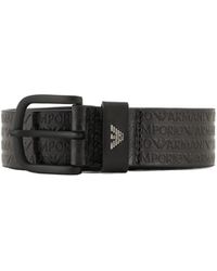 Emporio Armani - 524 Logo-Jacquard Buckle-Fastened Belt - Lyst