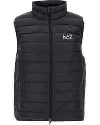 EA7 - Logo Printed Quilted Padded Gilet - Lyst