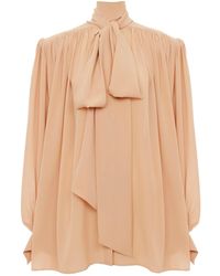 Chloé - Pussy-Bow Long-Sleeve Blouse - Lyst