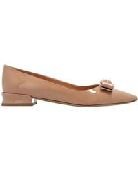 Ferragamo - Bow Tie Flat Sole Shoes - Lyst