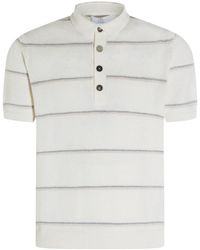 Eleventy - Striped Knit Polo Shirt - Lyst
