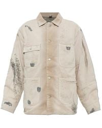 MISBHV - Button-Front Long-Sleeve Denim Jacket - Lyst