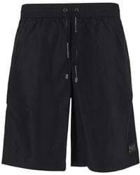 Dolce & Gabbana - Logo-Plaque Elasticated Waist Shorts - Lyst