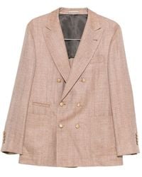 Brunello Cucinelli - Herringbone Double-Breasted Jacket - Lyst