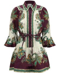 ALÉMAIS - Ruthie Paisley-Print Linen Mini Dress - Lyst