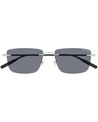 Montblanc - Eyewear Rectangle Rimless Sunglasses - Lyst