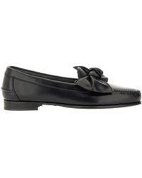 Hereu - Bow Detail Slip-On Loafers - Lyst