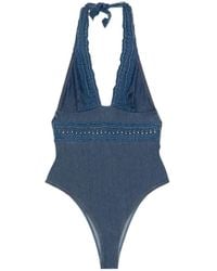 Ermanno Scervino - Crochet-Lace Halter Swimsuit - Lyst