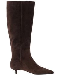 Aeyde - Solid Color Suede Knee Boots - Lyst