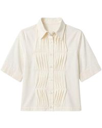 Seventy - Pleated Short-Sleeve Blouse - Lyst