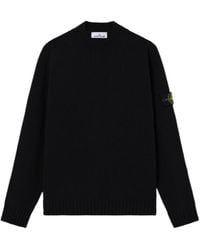 Stone Island - Logo Patch Creweck Jumper - Lyst